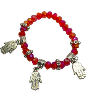 Hamsa AB Crystal Stretch Bead Beaded Bracelet